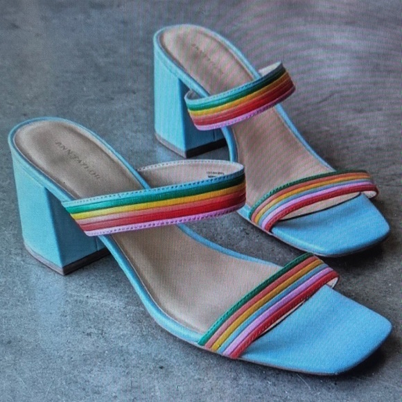 Shoes - Colorful Strappy Block Heel Sandals
